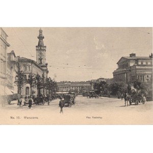 [Postcard] Warsaw. Theater Square. HP 15