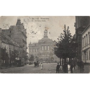 [pocztówka] Warszawa. Ulica Nowy Świat (wł. Krakowskie Przedmieście). HP 118 [ok. 1910]