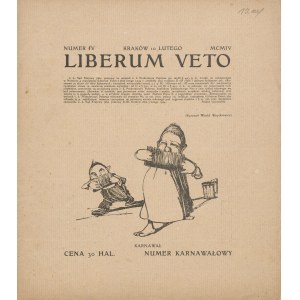 LIBERUM VETO. Number 4, February 10, 1904 [cover by Witold Wojtkiewicz].