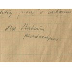 [Warsaw Uprising] Milosz Battalion - Boncza platoon. Handwritten report dated 11.09.1944 [with signature of Mieczyslaw Gawdzik a.k.a. Boncza].