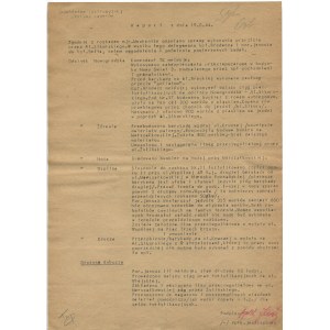 [Warsaw Uprising] Iwo Battalion. Report of the sapper platoon dated 19.08.1944. [signed by the commander, pseud. Jastrzębiec].