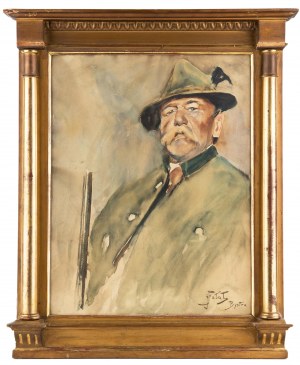 Julian Fałat (1853 Tuligłowy - 1929 Bystra), Portret leśniczego Ferdynanda Grzyba, około 1923 r.