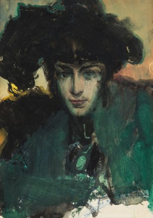 Ignacy Pieńkowski (1877 Dołubów - 1948 Kraków), Dama w kapeluszu