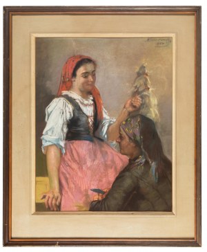 Marian Szczurowski (ok.1863 Kraków-Podgórze-1927), Prządki, 1904 r.