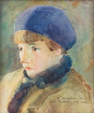 Romuald Smorczewski (1901 Warszawa-1962), Dziewczynka w niebieskim berecie, 1944 r.