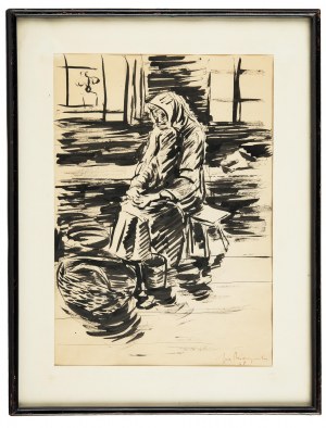 Jerzy Mierzejewski (1917 Kraków - 2012 Warszawa), Obierająca ziemniaki, 1948 r.