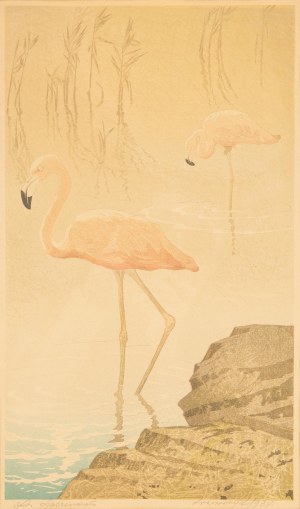 Aleksander Laszenko (1883 Annówka - 1944 Włocławek), Brodzące flamingi, 1934 r.