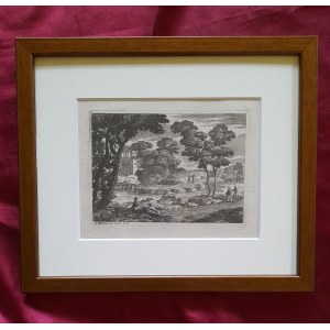 EDELINCK Gerard (1640-1707), Landscape by the River, C.P.R. (Cum privilegio regis), 17th century, etching