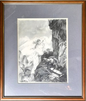 Malarka rosyjska, Nimfa i wędrowiec - szkic (1883 rok)