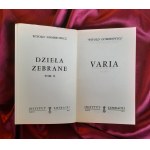 GOMBROWICZ Witold - Varia (KULTURA PARYSKA)