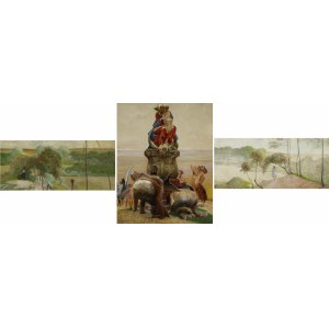 Jacek Malczewski (adoption) (1854-1929), Go over the streams, triptych, 1909-1910