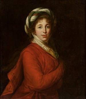 Élisabeth Vigée-Lebrun (adopcja) (1755-1842), Portret kobiety w zawoju, 1793