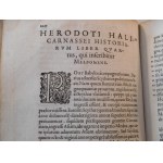 1584. HERODOTI HALICARNASSEI HISTORIAE LIBRI IX et de vita Homeri libellus (…).