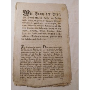 1819: Dekret von CESSAR FRANCISSE II HABSBURG über die Vereinheitlichung der Bergbauuntersuchungen.