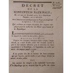 1794. DECRET de la Convention Nationale du 10e[me] jour de Germinal an 2e[me] de la Republique Française une et indivisible (…) Lu à l’Administration du Département des Vosges et consigné sur ses registres le 1er Floréal suivant (…).