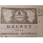 1793: DECRET de la Convention Nationale du 4 mars 1793, l'an second de la Republique Françoise. Lu à l'Administration du Département des Vosges et consigné sur ses registres le 26 du m ê me mois (...).