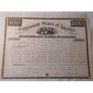 1861. CONFEDERATE STATES OF AMERICA LOAN 1 V 1861.