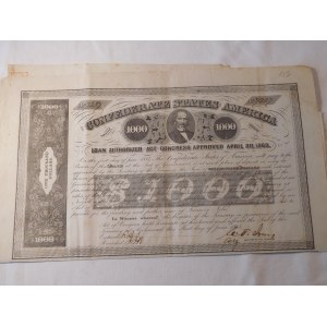 1863. CONFEDERATE STATES OF AMERICA LOAN 1 VI 1863.