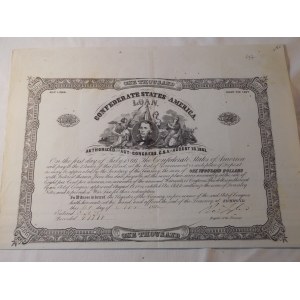 1862. CONFEDERATE STATES OF AMERICA LOAN 21 XI 1862.