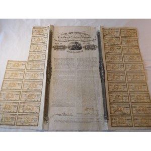 1863. CONFEDERATE STATES OF AMERICA COTTON LOAN 1 VI 1863. 100 Funtów Szterlingów.