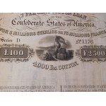 1863 CONFEDERATE STATES OF AMERICA COTTON LOAN 1 VI 1863. 100 Pounds Sterling.
