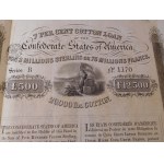 1863 CONFEDERATE STATES OF AMERICA COTTON LOAN 1 VI 1863. 500 Pounds Sterling.