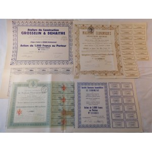 1912-1958 A collection of 4 French stocks with very low issues.