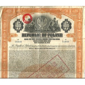 1927 OBLIGATION 7 % Dollarkredit 1927. von Gabriel Czechowicz.