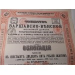 1890. TOWARZYSTWO Drogi Żelaznej WARSZAWSKO-WIEDEŃSKIEJ 1890. 625 Rubli w Złocie.