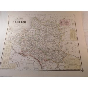 1840. CHODŹKO Leonard, Carte Générale routiere, historique des Etats de l'ancienne Republique de Pologne (...).