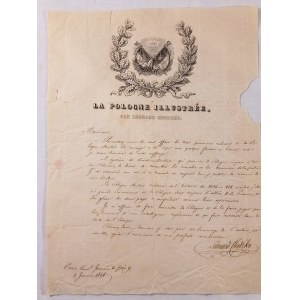 1840. CHODŹKO Leonard, List do Victora Hugo z dnia 1 I 1840.