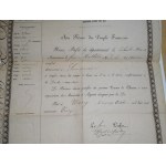 1873. REPUBLIQUE FRANCAISE. Permis de chasse valable pour un an.