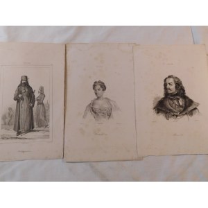 1838. COLLECTION OF 3 INTAGLIO OF PIOTR I THE GREAT AND HIS WIFE AND ARCHIMANDRITE .