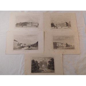 1838. COLLECTION OF 5 INTAGLIO VIEWS OF PETERSBURG AND PETERHOF.