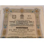 1901. 4,5 % OBLIGACJA MIASTA PETERSBURGA 1901.