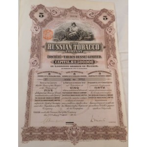 1915. THE RUSSIAN TOBACCO COMPANY 5 POUNDS STERLING.