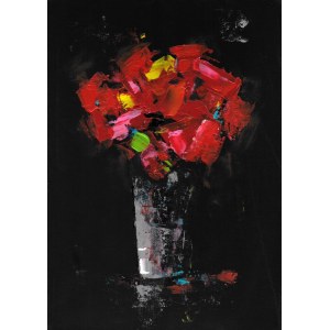 Piotr Piskorz, 3 grafiki, Kwiaty (czerwone ,niebieskie ,żółte)
