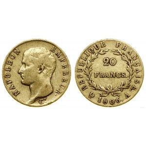 Francja, 20 franków, 1806 A, Paryż