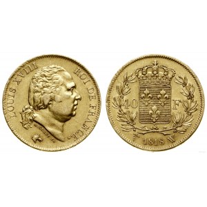 Francja, 40 franków, 1818 W, Lille