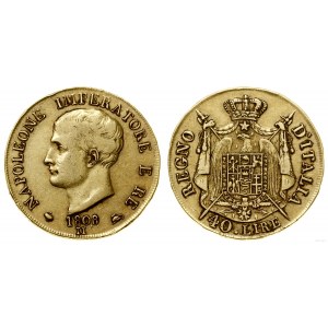 Włochy, 40 lirów, 1808 M, Mediolan