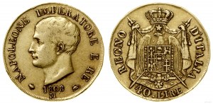 Włochy, 40 lirów, 1808 M, Mediolan