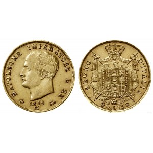 Włochy, 40 lirów, 1814 M, Mediolan