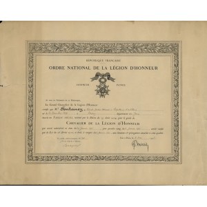 Francja, Order Narodowy Legii Honorowej V klasy (L’Ordre national de la Légion d’honneur)