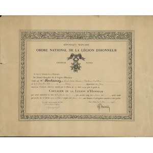France, Order of the National Legion of Honor 5th Class (L'Ordre national de la Légion d'honneur).