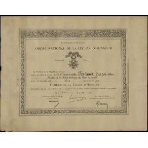 Francja, Order Narodowy Legii Honorowej IV klasy (L’Ordre national de la Légion d’honneur)