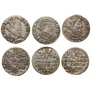 Polska, lot 3 x trojak, 1622, 1623,1624, Kraków