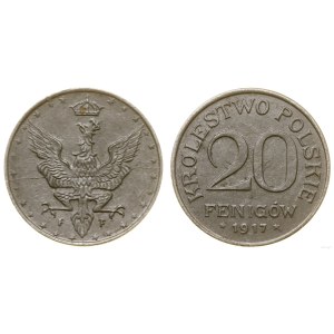 Polska, 20 fenigów, 1917 F, Stuttgart