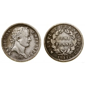Francja, 1/2 franka (demi franc), 1811 U, Turyn