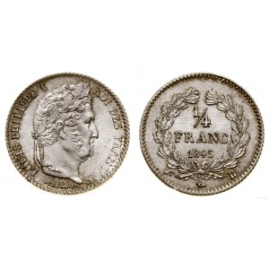 Francja, 1/4 franka, 1845 B, Rouen