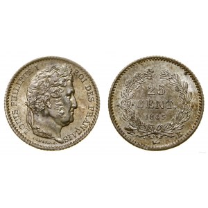 Francja, 25 centymów, 1845 B, Rouen